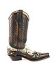 Mayura Boots 1935P Brown/ Natural Python Pointed Cowboy Western Boots Sloping Heel Straight Shaft Pull Loops Goodyear Welted 