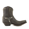 Mayura Boots 14 Donker Grijs/Bruin Heren Cowboy Western Spitse Enkellaars Schuine Hak Rits Afneembaar Spoor Echt Leer