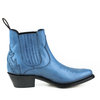 Mayura Boots Marilyn 2487 Blauw/ Dames Cowboy Western Fashion Enklelaars Spitse Neus Schuine Hak Elastiek Sluiting Echt Leer
