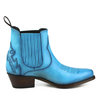 Mayura Boots Marilyn 2487 Turquoise Dames Cowboy Western Fashion Enklelaars Spitse Neus Schuine Hak Elastiek Sluiting Echt Leer