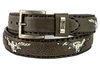 Mayura Riem 1322 Bruin Skull Conchos Naturel Python 4cm Breed Verwisselbare Gesp