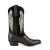 Mayura Boots WINGS 2666 Black Women's Western Boots Ornamental Stitching Pointed Nose Sloping Heel Smooth And Suede Leat