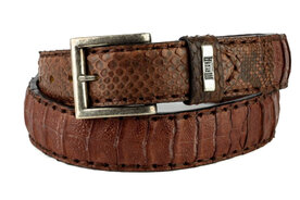 Mayura Riem 214 kastanje Krokodil Python 4cm Breed Verwisselbare Gesp