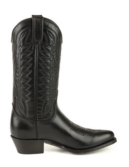 Mayura Boots Arpia 2534 Zwart/ Dames Western Laarzen Sierstiksel Spitse Neus Schuine Hak Glad Leer