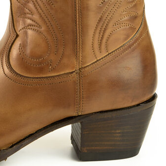 Mayura Boots Virgi 2536 Hazelnoot/ Dames Western Laarzen Sierstiksel Spitse Neus Rechte Schacht Hoge Hak Glad Leer