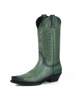 Mayura Boots 1920  Groen/ Spitse Cowboy Western Line Dance Dames Heren Laarzen Schuine Hak Echt Leer