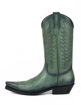 Mayura Boots 1920  Groen/ Spitse Cowboy Western Line Dance Dames Heren Laarzen Schuine Hak Echt Leer