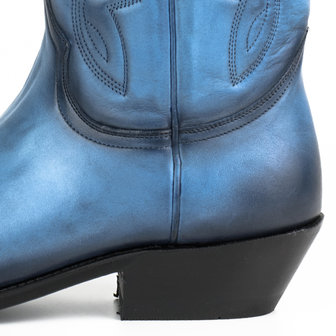 Mayura Boots 1920 / Blauw Spitse Cowboy Western Line Dance Dames Heren Laarzen Schuine Hak Echt Leer Hak