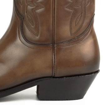 Mayura Boots 1920 Kastanje Bruin/ Spitse Cowboy Western Line Dance Dames Heren Laarzen Schuine Hak Echt Leer Detail Westernhak