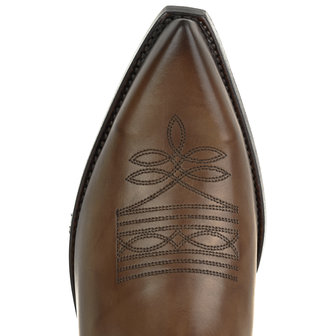 Mayura Boots 1920 Kastanje Bruin/ Spitse Cowboy Western Line Dance Dames Heren Laarzen Schuine Hak Echt Leer Sierstiksel Voet