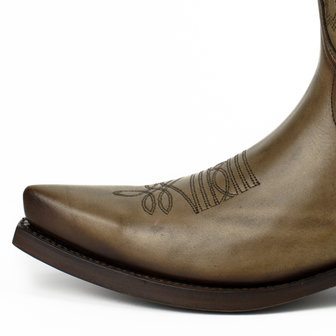 Mayura Boots 1920 Taupe/ Spitse Cowboy Western Line Dance Dames Heren Laarzen Schuine Hak Echt Leer