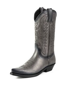 Mayura Boots 1920 Grijs/ Spitse Cowboy Western Line Dance Dames Heren Laarzen Schuine Hak Echt Leer Voorkant