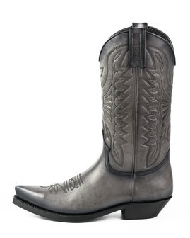 Mayura Boots 1920 Grijs/ Spitse Cowboy Western Line Dance Dames Heren Laarzen Schuine Hak Echt Leer Zijkant
