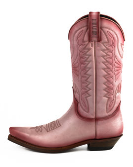 Mayura Boots 1920 Roze/ Spitse Cowboy Western Line Dance Dames Heren Laarzen Schuine Hak Echt Leer Zijkant