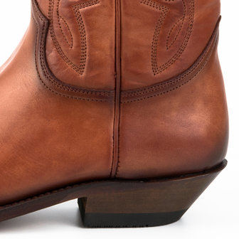Mayura Boots 1920 Cognac/ Spitse Cowboy Western Line Dance Dames Heren Laarzen Schuine Hak Echt Leer