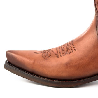 Mayura Boots 1920 Cognac/ Spitse Cowboy Western Line Dance Dames Heren Laarzen Schuine Hak Echt Leer