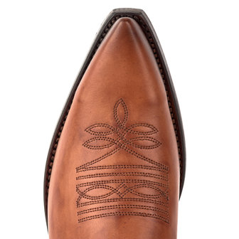 Mayura Boots 1920 Cognac/ Spitse Cowboy Western Line Dance Dames Heren Laarzen Schuine Hak Echt Leer