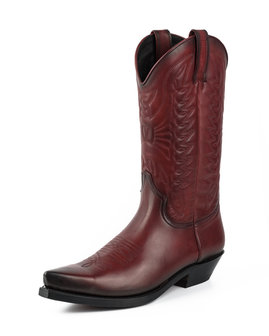 Mayura Boots 1920 Bordeaux / Spitse Cowboy Western Line Dance Dames Laarzen Heren Schuine Hak Echt Leer