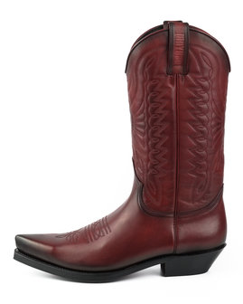 Mayura Boots 1920 Bordeaux / Spitse Cowboy Western Line Dance Dames Laarzen Heren Schuine Hak Echt Leer