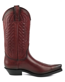 Mayura Boots 1920 Bordeaux / Spitse Cowboy Western Line Dance Dames Laarzen Heren Schuine Hak Echt Leer