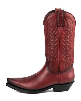 Mayura Boots 1920 Red/ Pointed Cowboy Western Line Dance Ladies Men Boots Slanted Heel Genuine Leather Side