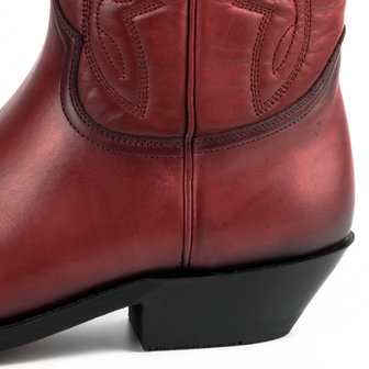 Mayura Boots 1920 Red/ Pointed Cowboy Western Line Dance Ladies Men Boots Slanted Heel Genuine Leather Heel