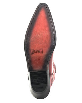 Mayura Boots 1920 Red/ Pointed Cowboy Western Line Dance Ladies Men Boots Slanted Heel Genuine Leather Sole
