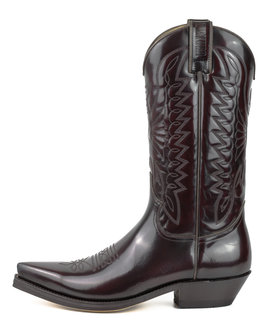 Mayura Boots 1920 Florentic Bordeaux/ Pointed Cowboy Western Line Dance Ladies Men Boots Slanted Heel Genuine Leather Side