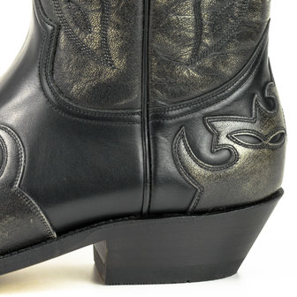Mayura Boots 1927 Zwart/ Spitse Cowboy Western Dames Heren Laarzen Schuine Hak Two Tone Echt Leer Hak