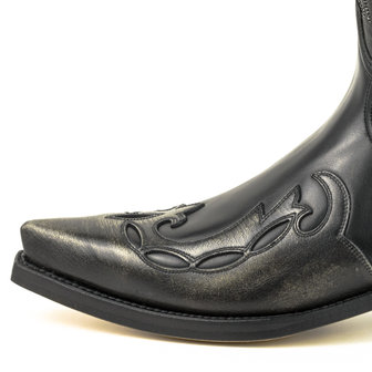 Mayura Boots 1927 Zwart/ Spitse Cowboy Western Dames Heren Laarzen Schuine Hak Two Tone Echt Leer Sierstiksel