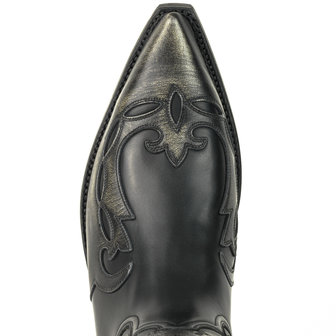 Mayura Boots 1927 Zwart/ Spitse Cowboy Western Dames Heren Laarzen Schuine Hak Two Tone Echt Leer