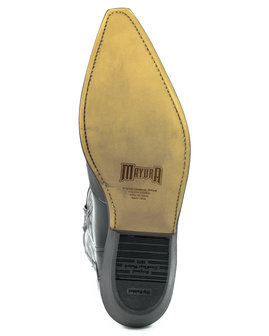 Mayura Boots 1927 Zwart/ Spitse Cowboy Western Dames Heren Laarzen Schuine Hak Two Tone Echt Leer Zool