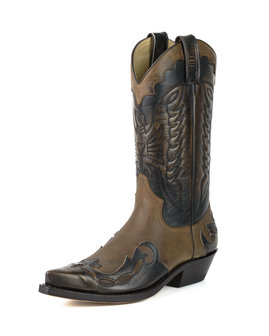 Mayura Boots 1927 Bruin/ Spitse Cowboy Western Dames Heren Laarzen Schuine Hak Two Tone Echt Leer