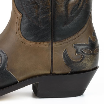 Mayura Boots 1927 Bruin/ Spitse Cowboy Western Dames Heren Laarzen Schuine Hak Two Tone Echt Leer