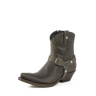 Mayura Boots 14 Donker Grijs/Bruin Heren Cowboy Western Spitse Enkellaars Schuine Hak Rits Afneembaar Spoor Echt Leer