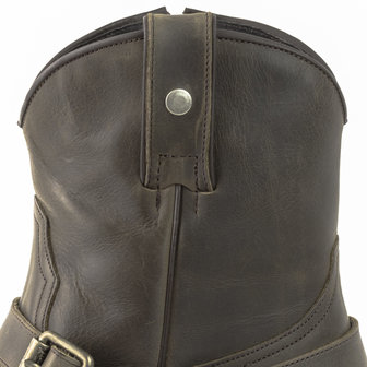 Mayura Boots 14 Donker Grijs/Bruin Heren Cowboy Western Spitse Enkellaars Schuine Hak Rits Afneembaar Spoor Echt Leer