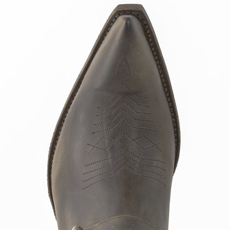 Mayura Boots 14 Donker Grijs/Bruin Heren Cowboy Western Spitse Enkellaars Schuine Hak Rits Afneembaar Spoor Echt Leer