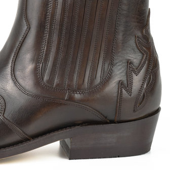 Mayura Boots 21 Bruin/ Spitse Western Enkellaars Heren Rechte Hak Elastiek Echt leer