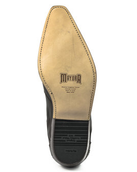 Mayura Boots 21 Bruin/ Spitse Western Enkellaars Heren Rechte Hak Elastiek Echt leer