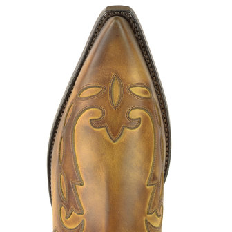 Mayura Boots Austin 1931 Cognac/ Spitse Western Heren Enkellaars Schuine Hak Elastiek Sluiting Vintage Look