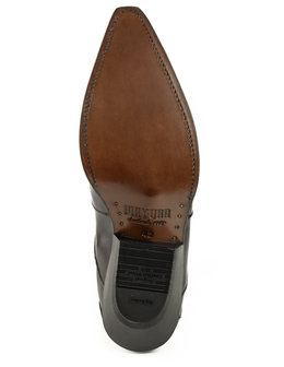 Mayura Boots Austin 1931 Zwart/ Spitse Western Heren Dames Enkellaars Schuine Hak Elastiek Sluiting Vintage Look