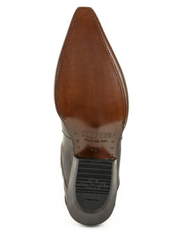 Mayura Boots Austin 1931 Donker Bruin/ Spitse Western Heren Dames Enkellaars Schuine Hak Elastiek Sluiting Vintage Look