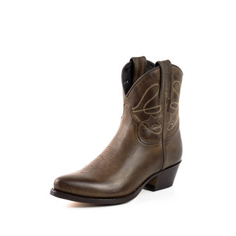 Mayura Boots 2374 Kastanje/ Dames Cowboy fashion Enkellaars Spitse Neus Western Hak Echt Leer