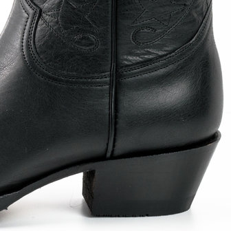 Mayura Boots 2374 Zwart/ Dames Cowboy fashion Enkellaars Spitse Neus Western Hak Echt Leer