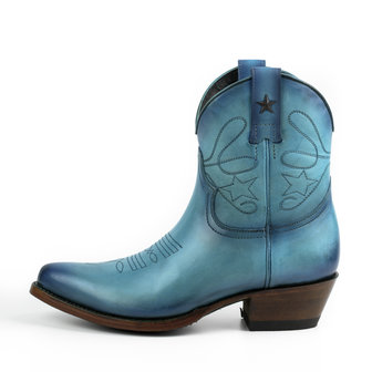 Mayura Boots 2374 Vintage Turquoise/ Dames Cowboy fashion Enkellaars Spitse Neus Western Hak Echt Leer