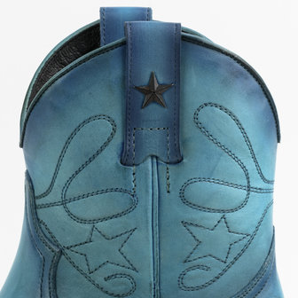 Mayura Boots 2374 Vintage Turquoise/ Dames Cowboy fashion Enkellaars Spitse Neus Western Hak Echt Leer