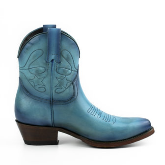 Mayura Boots 2374 Vintage Turquoise/ Dames Cowboy fashion Enkellaars Spitse Neus Western Hak Echt Leer