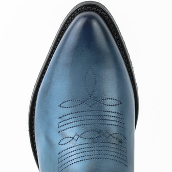 Mayura Boots 2374 Vintage Blauw/ Dames Cowboy fashion Enkellaars Spitse Neus Western Hak Echt Leer