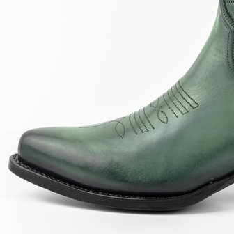Mayura Boots 2374 Vintage Groen/Grijs Dames Cowboy fashion Enkellaars Spitse Neus Western Hak Echt Leer