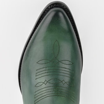 Mayura Boots 2374 Vintage Groen/Grijs Dames Cowboy fashion Enkellaars Spitse Neus Western Hak Echt Leer